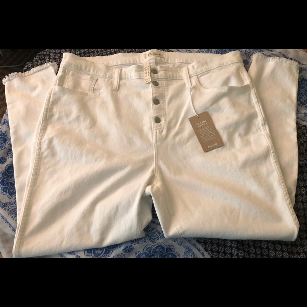 Madewell sz 35 skinny ankle white jeans-NWT